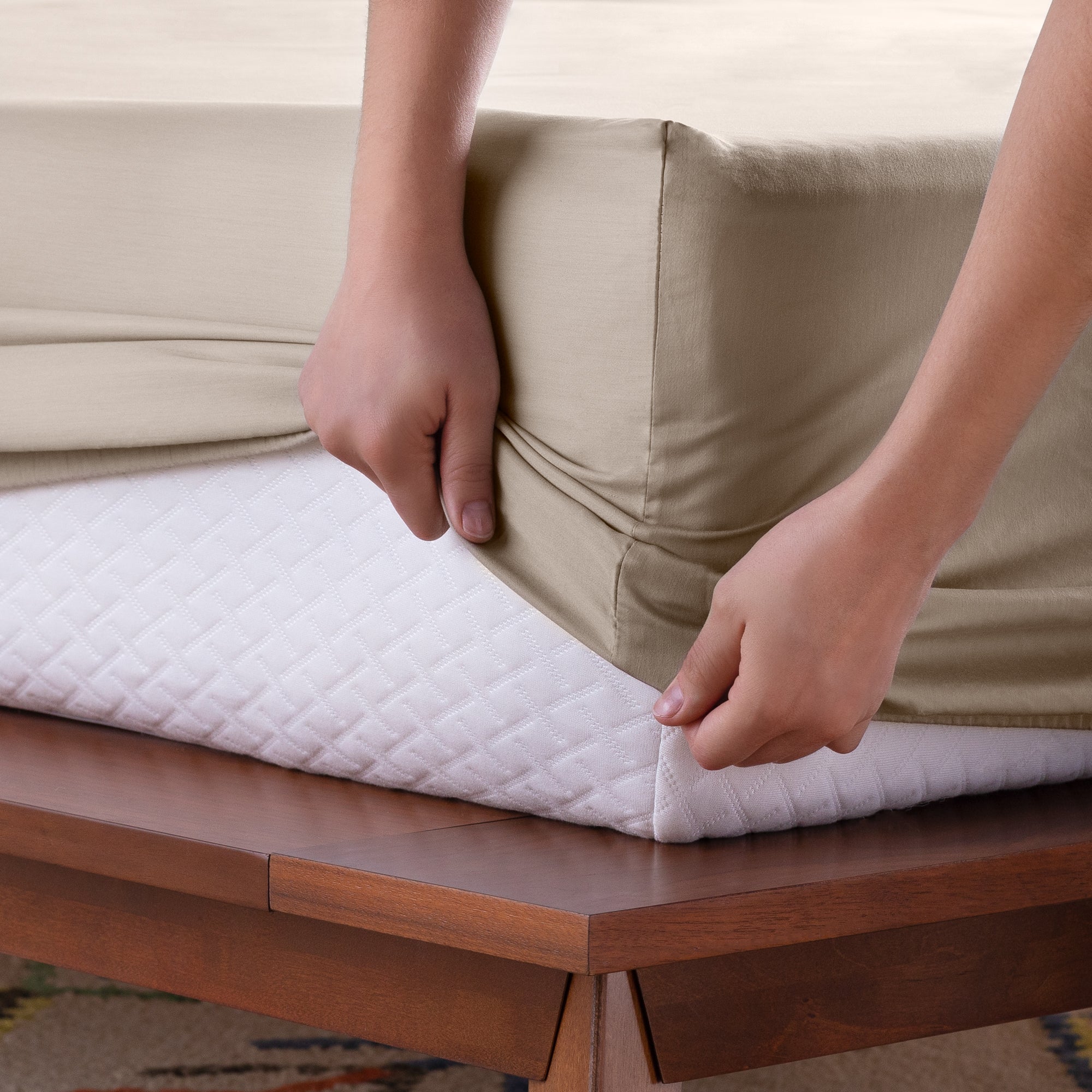 Linenspa 600TC Cotton Blend King Pillowcase Set in Sand