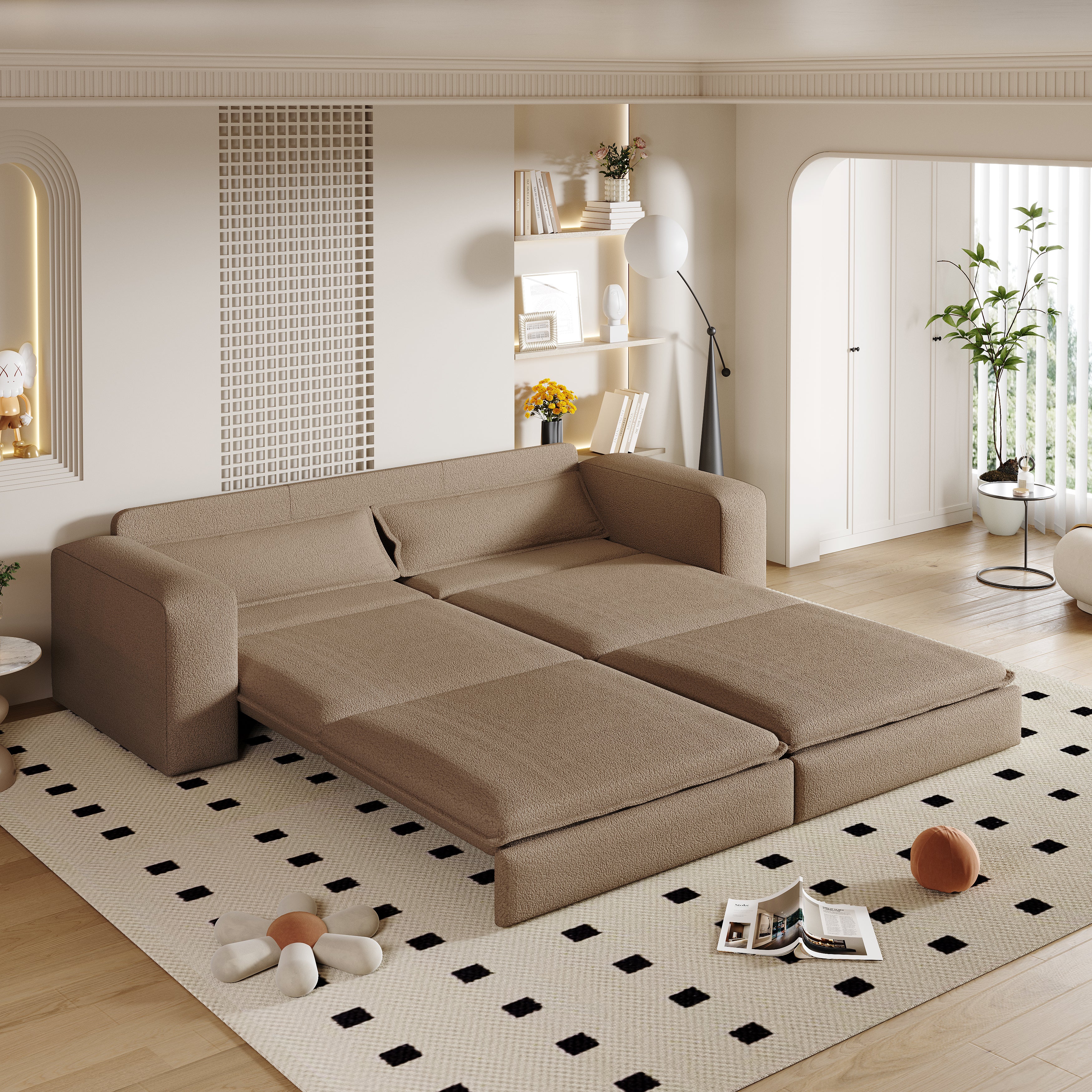 93" King Size Sleeper Sofa Bed - 3 in 1 Convertible