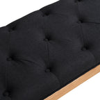 Modern Upholstered Bench with Curved Arms