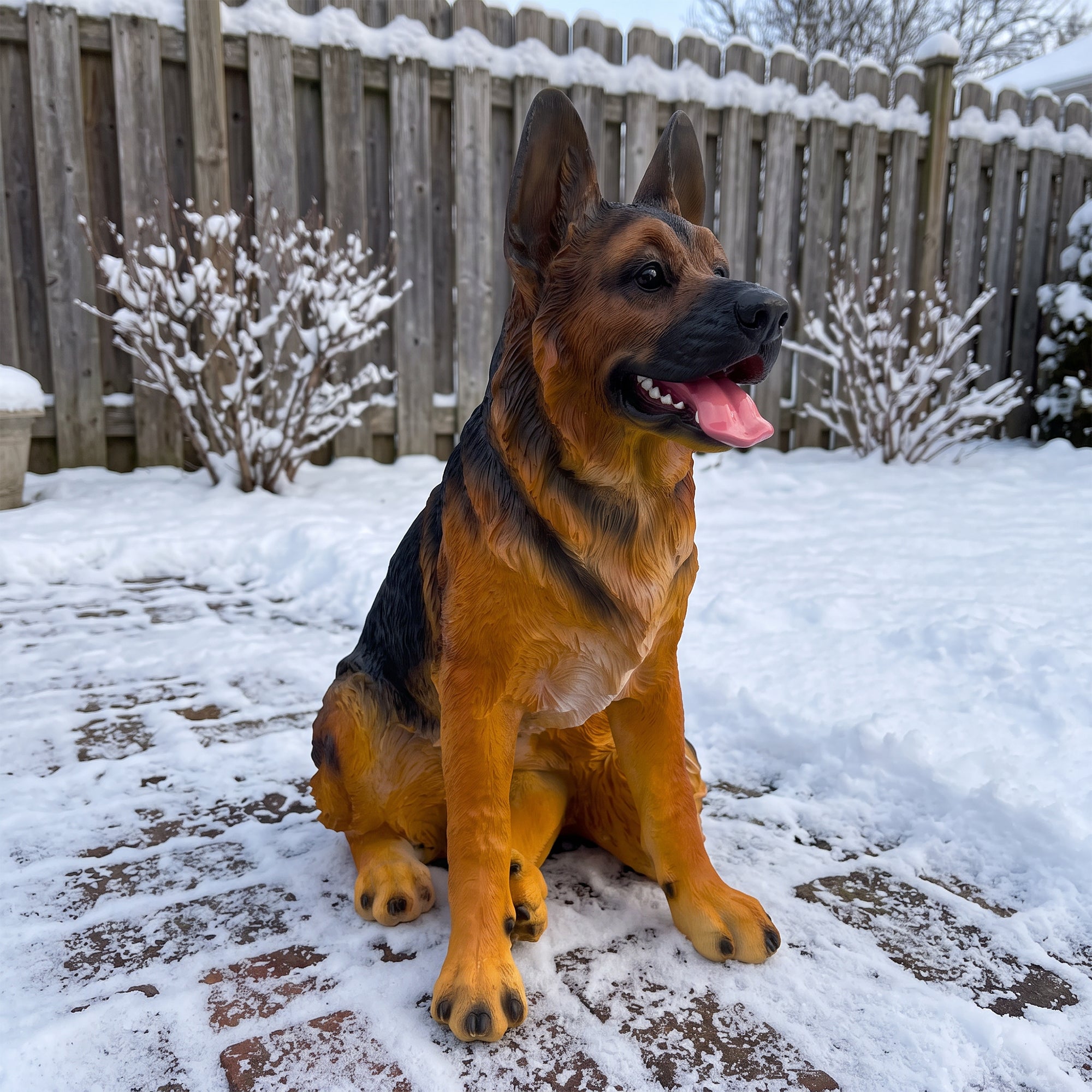 Realistic German Shepherd Resin Statue