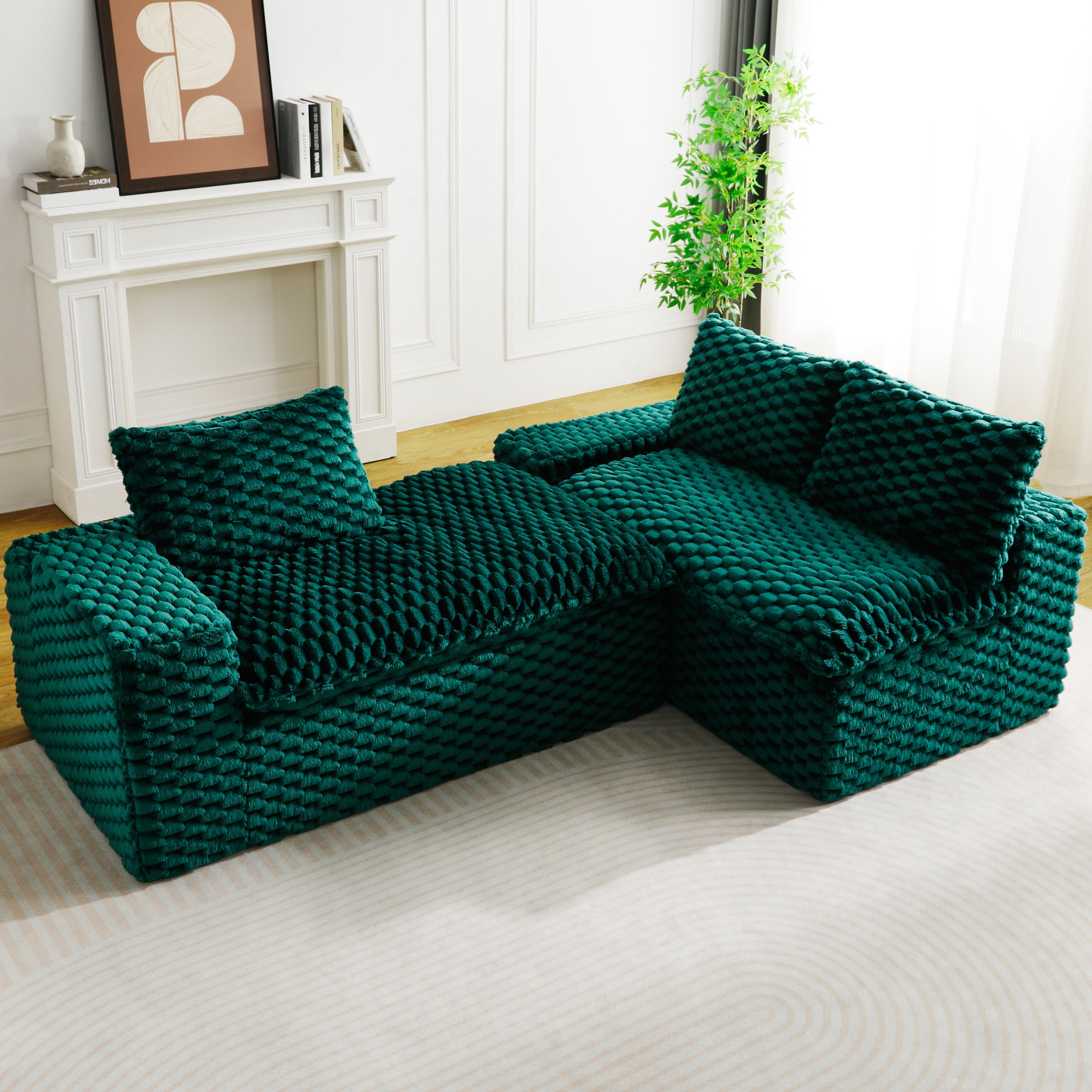 Green Turtle Velvet Versatile Sofa
