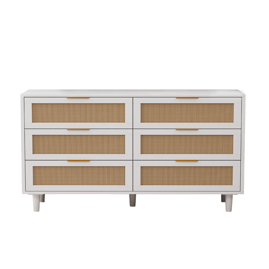 51.18"6-Drawers Rattan Storage Cabinet