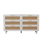 51.18"6-Drawers Rattan Storage Cabinet
