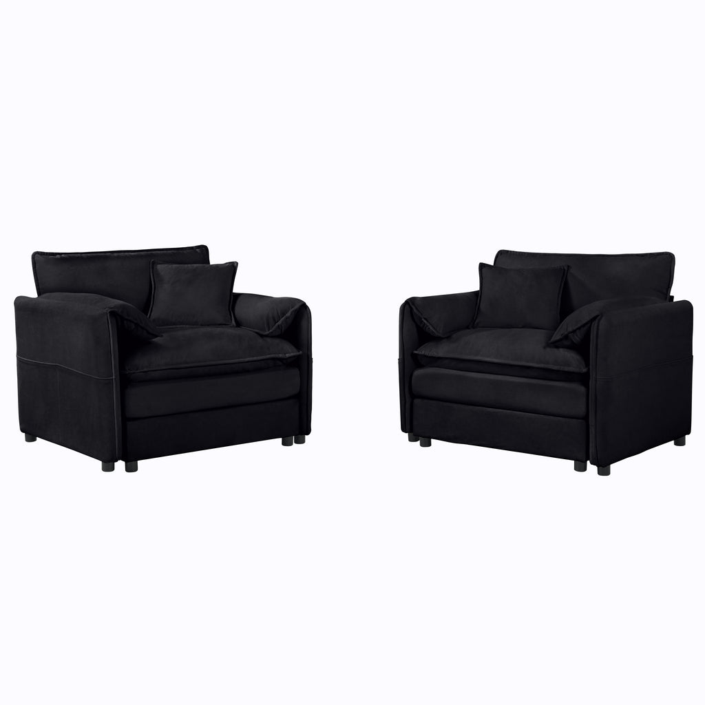 Oversized Chenille Accent Chair Set of 2