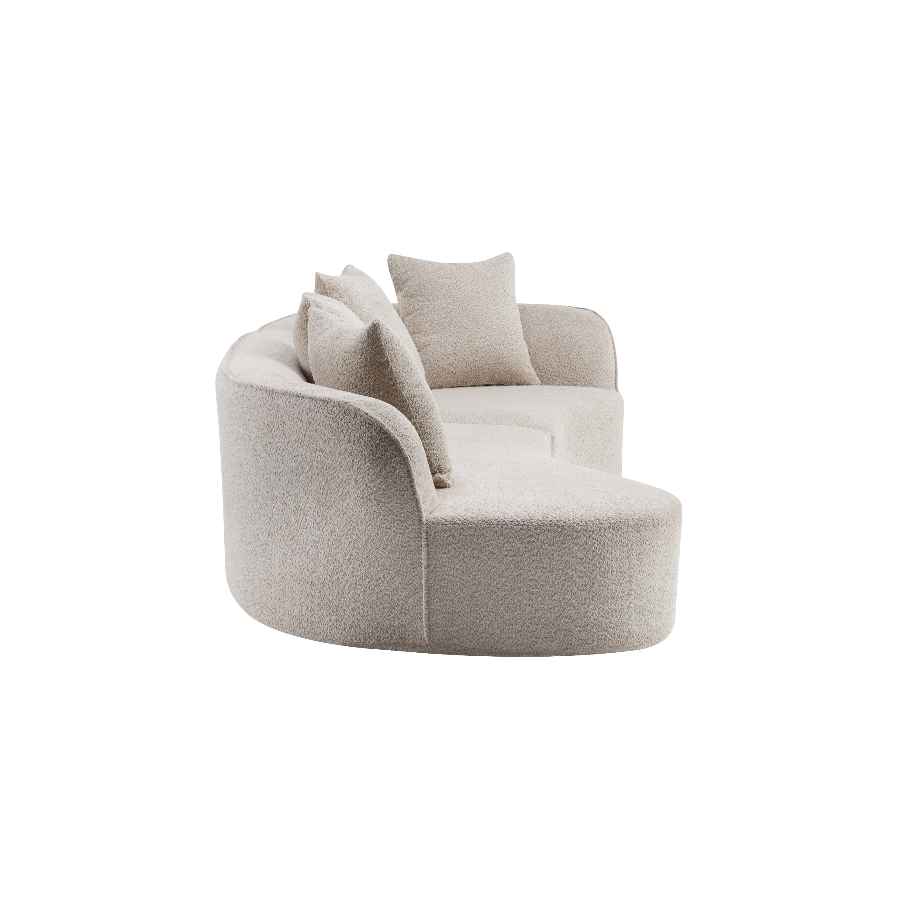 126" Curved Sectional Sofa (Almond-D28 Full Foam)