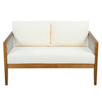 Outdoor 4-Piece Sofa Set, Acacia Wood Frame with Rope Detail
