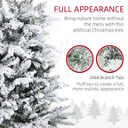 HOMCOM 9 Foot Pine Snow Flocked Artificial Christmas Tree