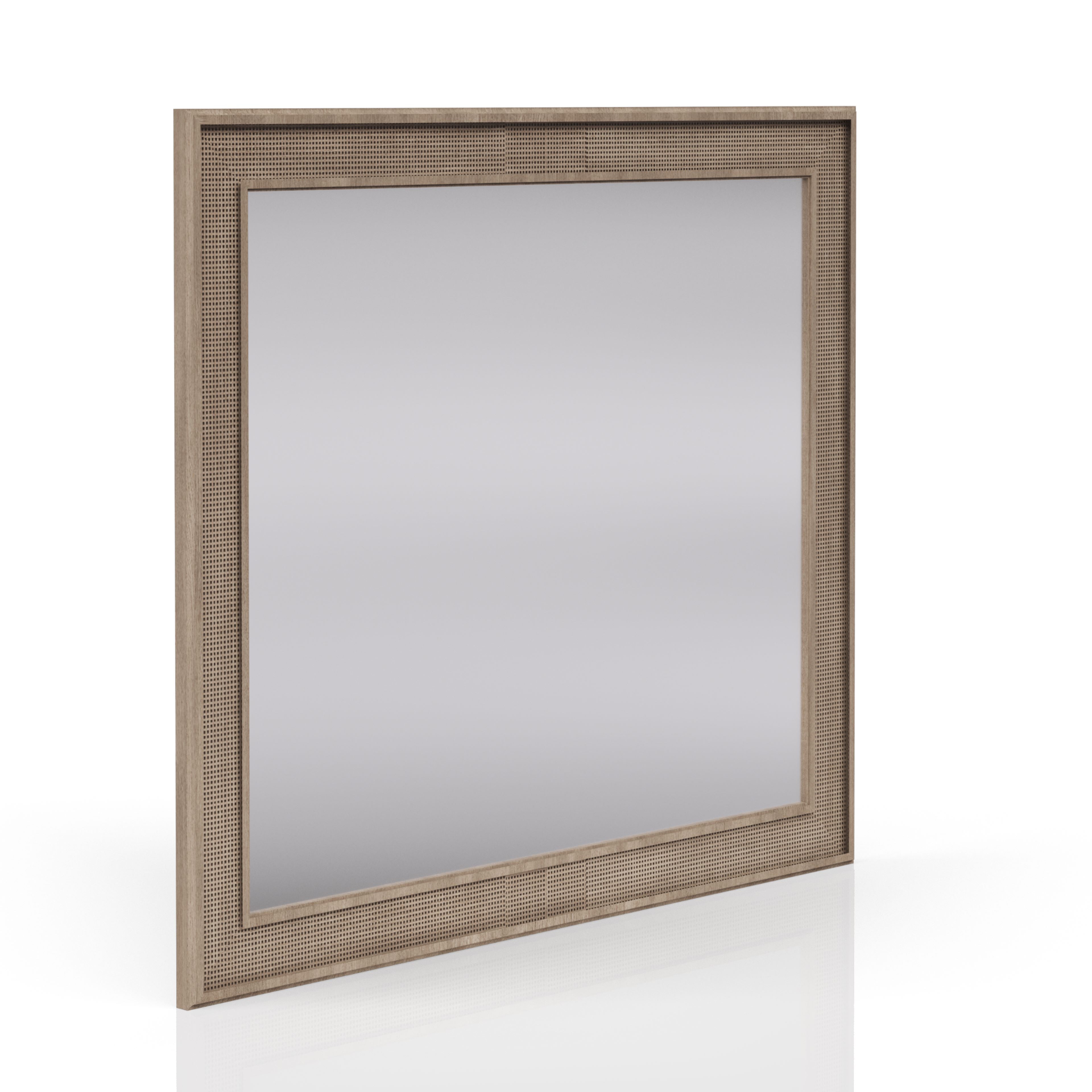 Sand Colored Cane Mirror