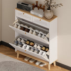 Shoe Cabinet with 2 Flip-Up Doors and Drawers