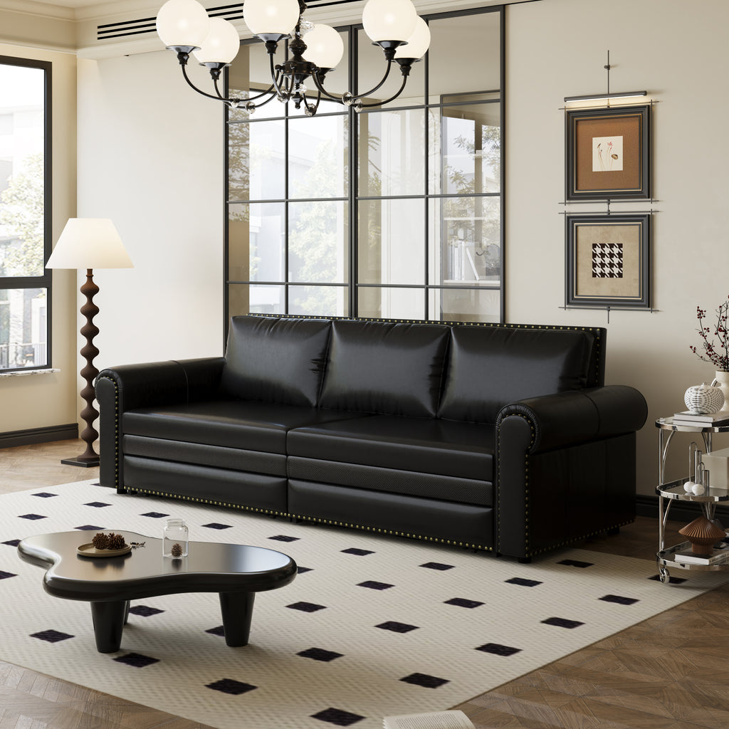 Chesterfield Sofa, 93.7" King Pull Out Sofa Bed