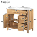 36" Wood Bathroom Vanity with Solid Wood Frame
