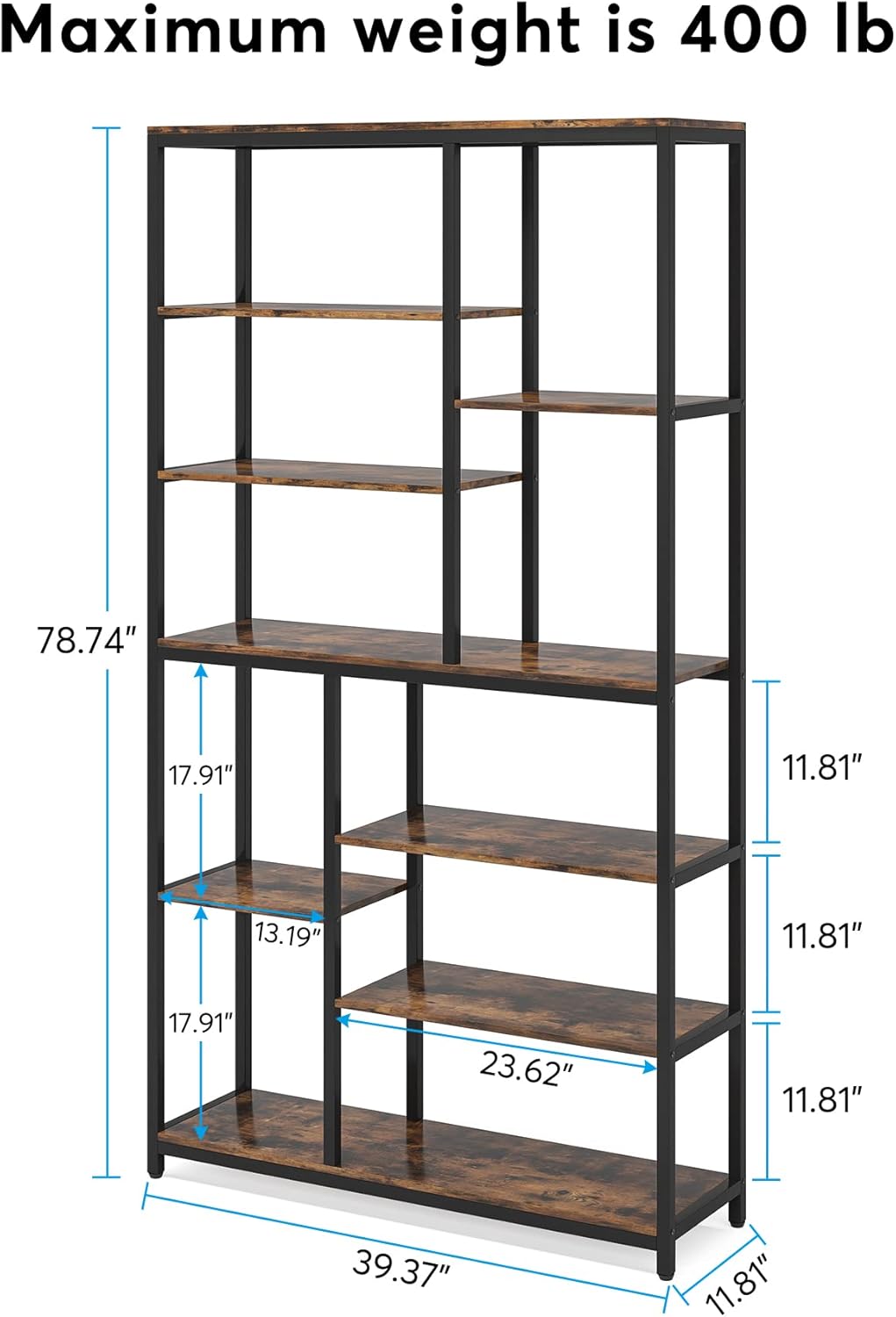 78.7" Extra Tall 8-Tier Rustic