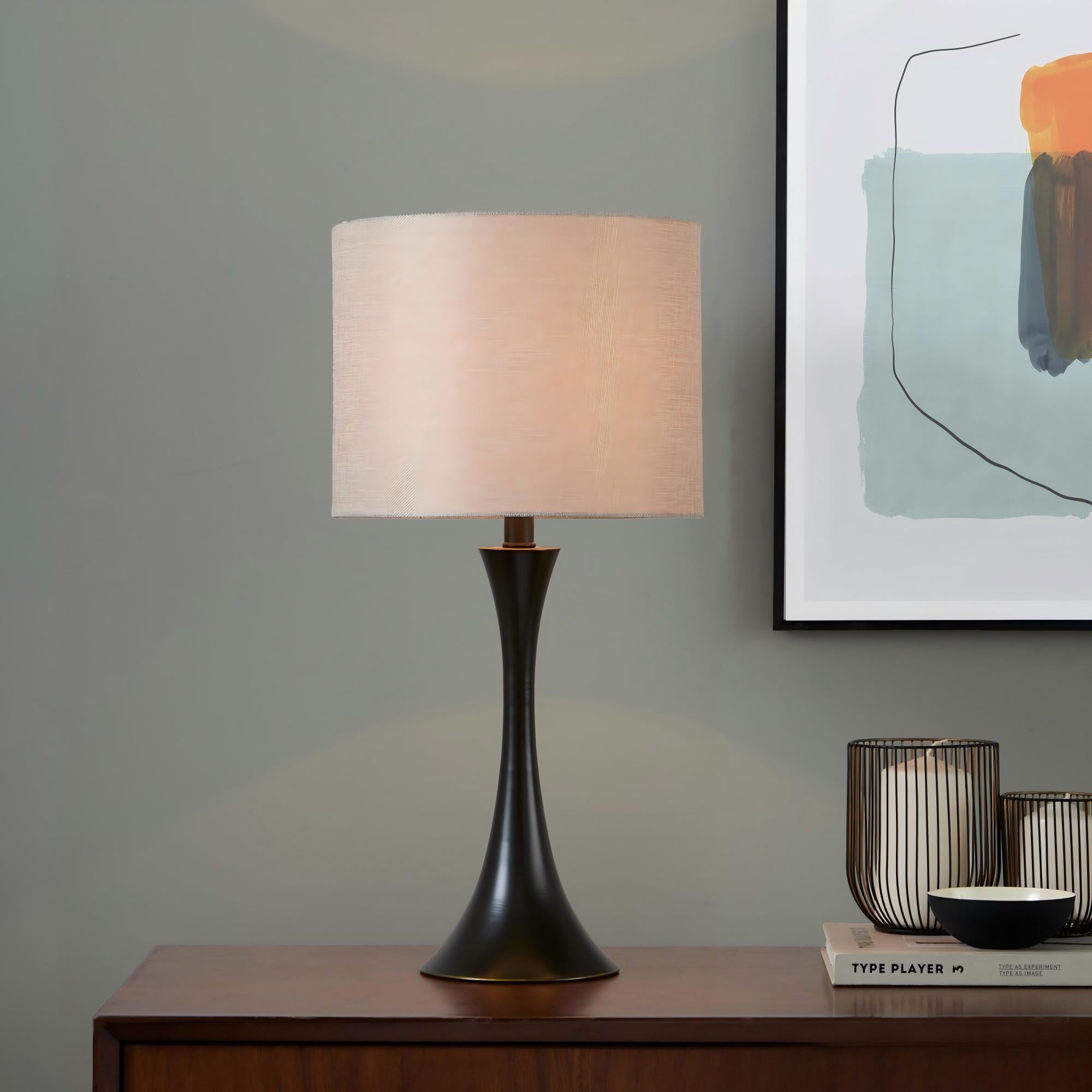 24" Contemporary Metal Table Lamp in Oil Rubbed Bronze