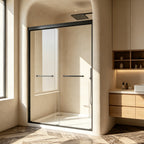 56-60" W × 72" H Tempered Glass Aluminum Frame Double Sliding Shower Door