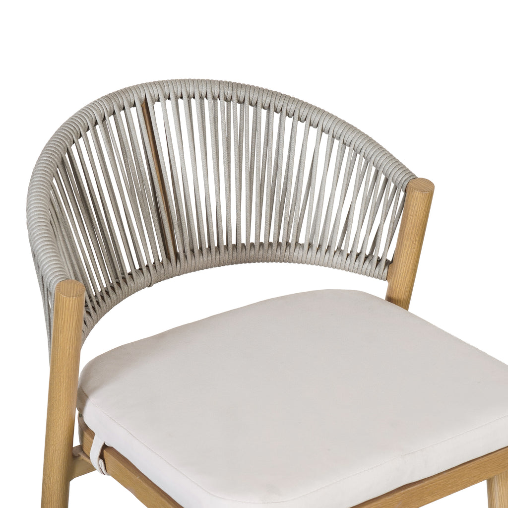 Outdoor 26" Seat Height Aluminum Frame Counter Stools with Rattan Backrest