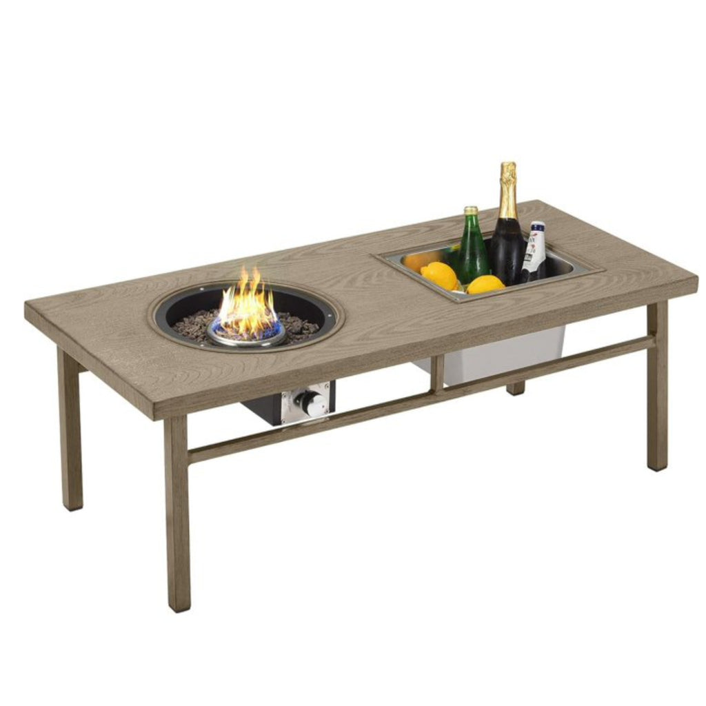 47" 3-in-1 Outdoor Aluminum Fire Pit Table