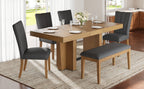 TOPMAX Farmhouse 78.1-Inch Extendable Wood Dining Table Set