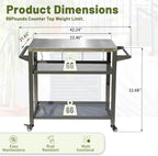 3-Shelf Outdoor Grill Table