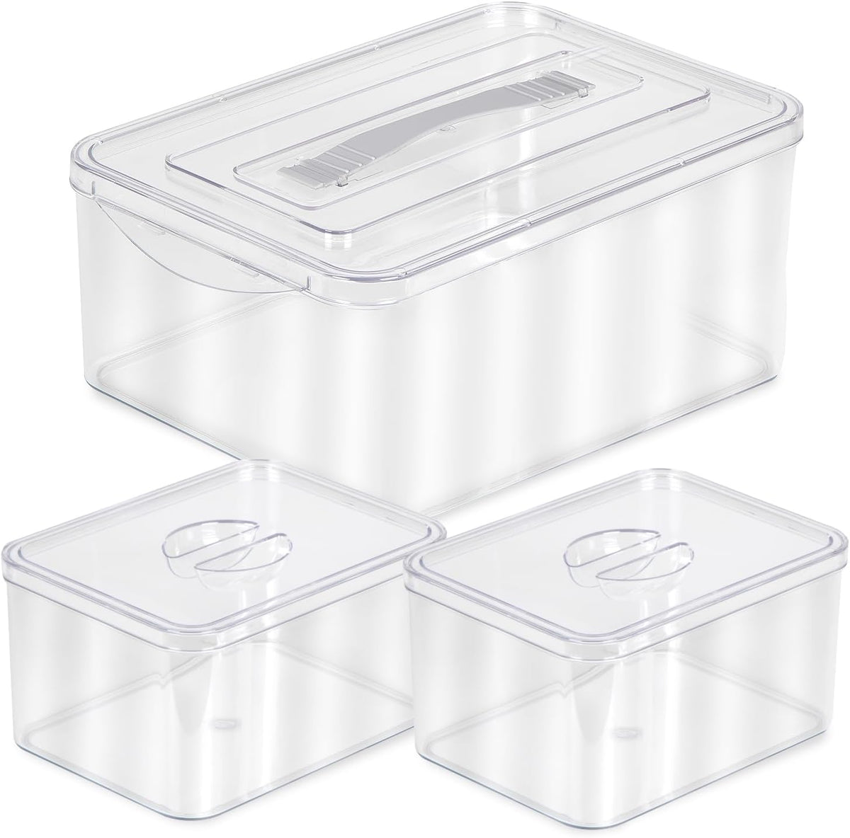 Clear Organizer Bins with Lids – Stackable Storage Containers for Home Organization