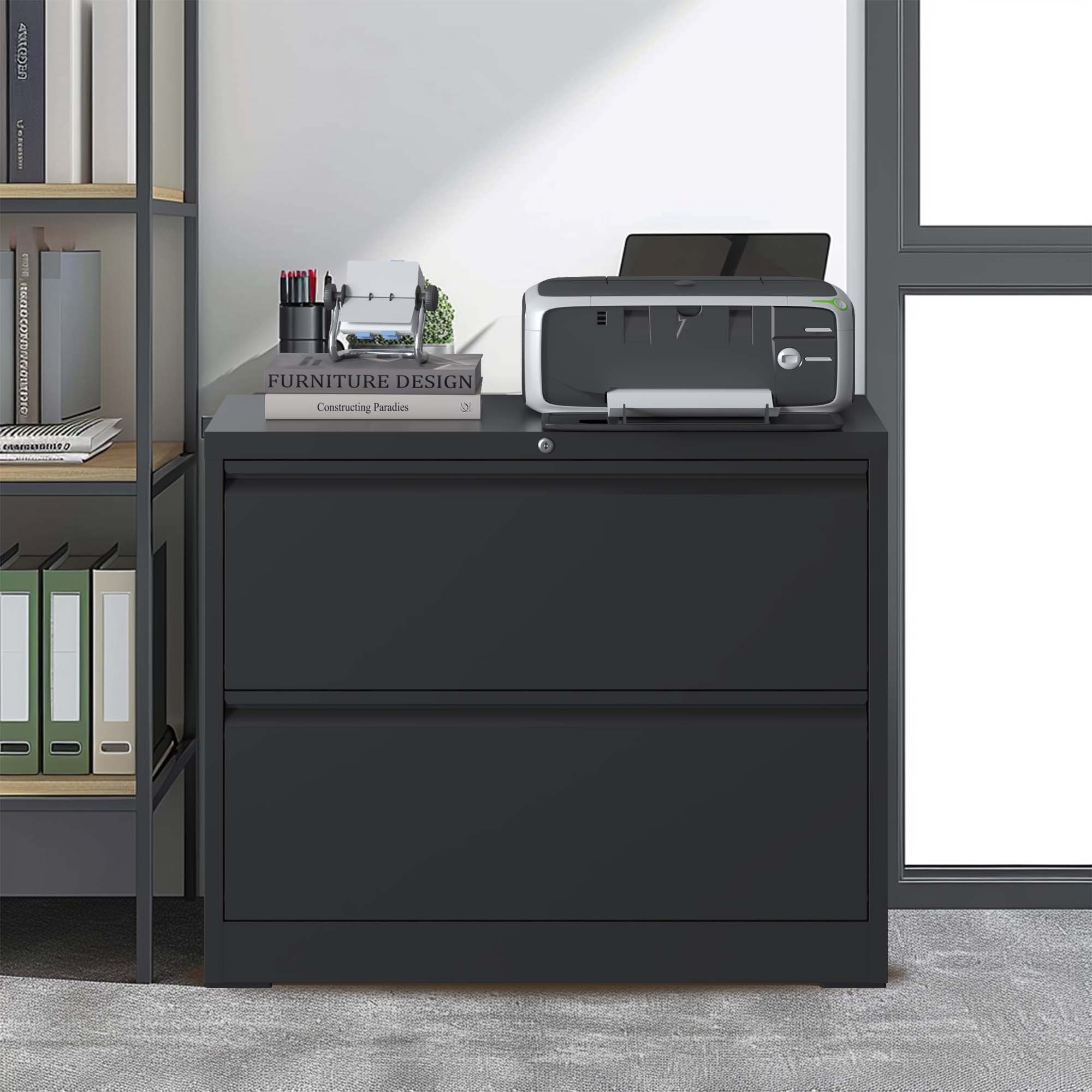 2 Drawer Lateral File Cabinet with Lock