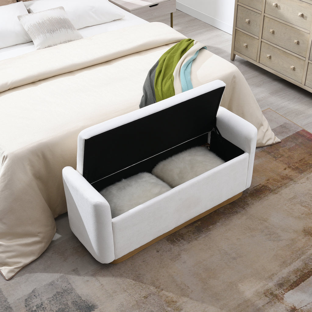 49" Bench with Storage, Storage Ottoman Bench with Safety Hinge