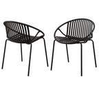 Patio Dining Chairs with Breathable Design (Set of 2)