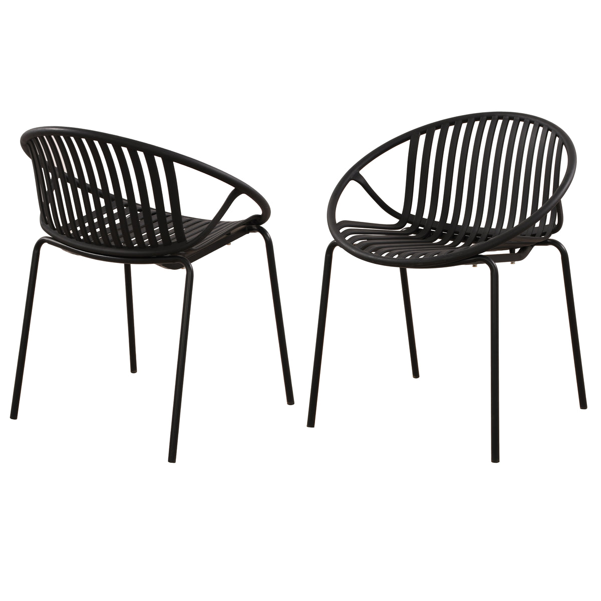 Patio Dining Chairs with Breathable Design (Set of 2)
