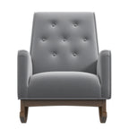Premium Demetrius Light Grey Fabric Rocking Chair