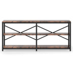 70.9" Extra Long Console Table with Storage Shelves