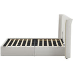 King Size Luxury Wing-Back Upholstered Bed Frame