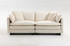 Modern 2-Seat Sectional Sofa with Waist Pillows
