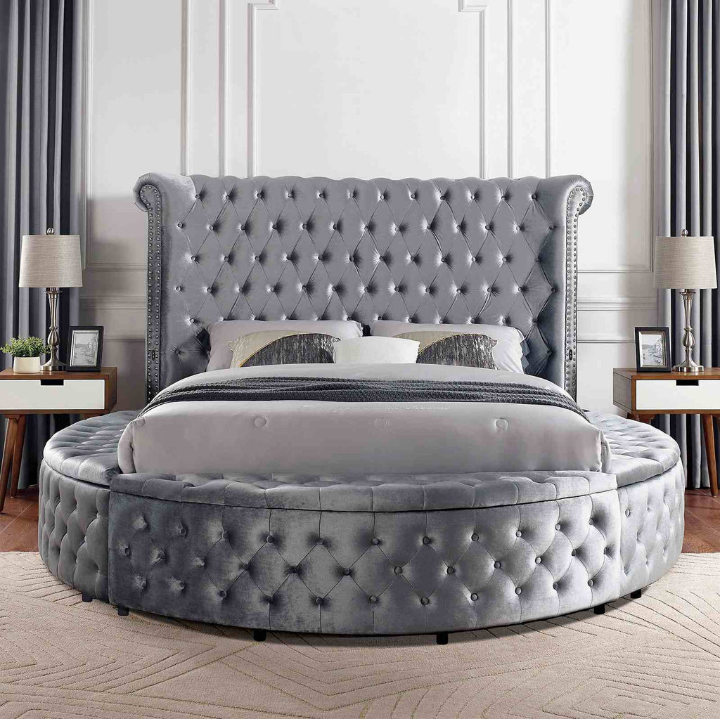 1pc Unique Round Glam Bed