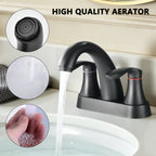 Two Handle 4 Inch Centerset Bathroom Sink Faucet with Pop-Up Drain