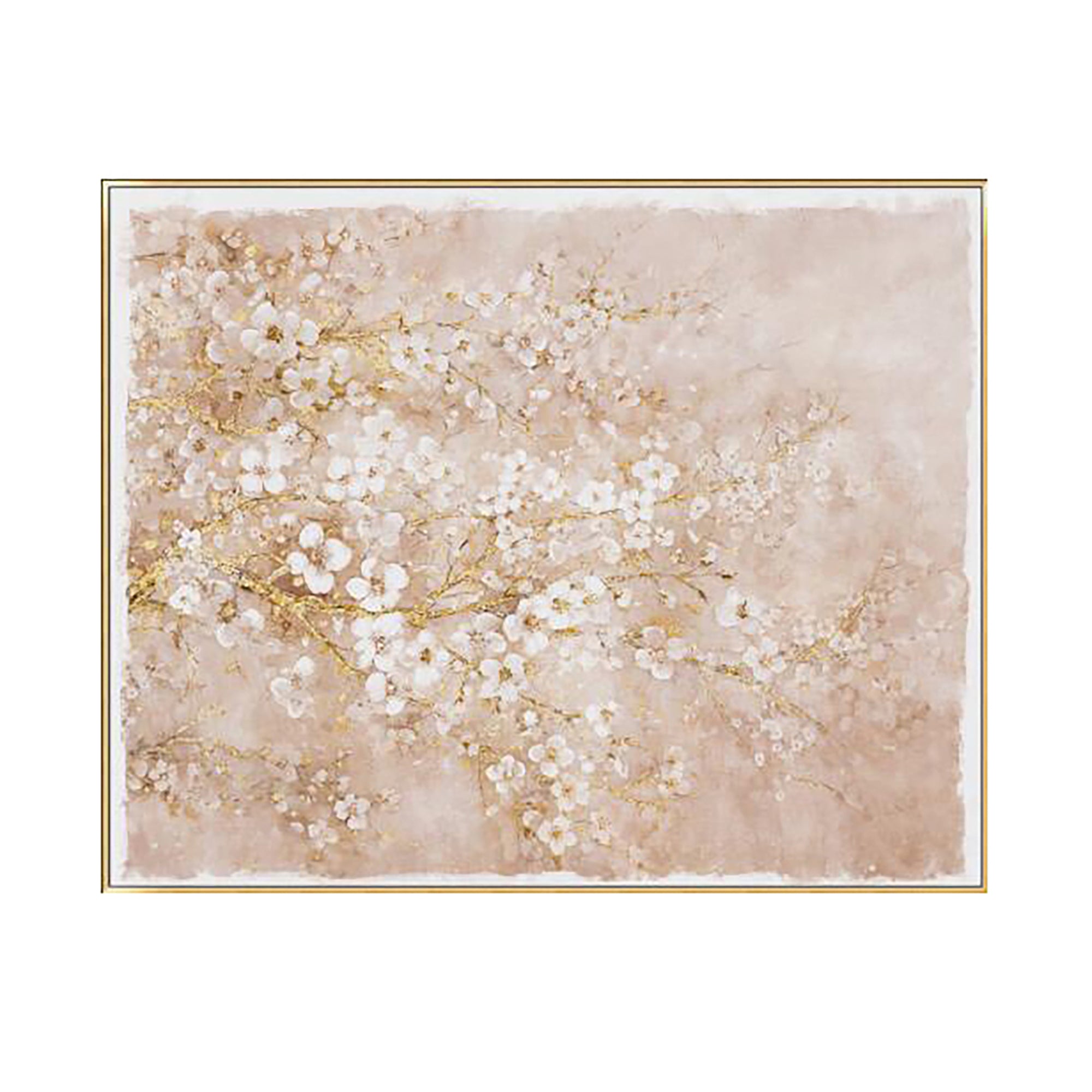 59.1x47.2" Hand-Painted Cherry Blossom Canvas Art