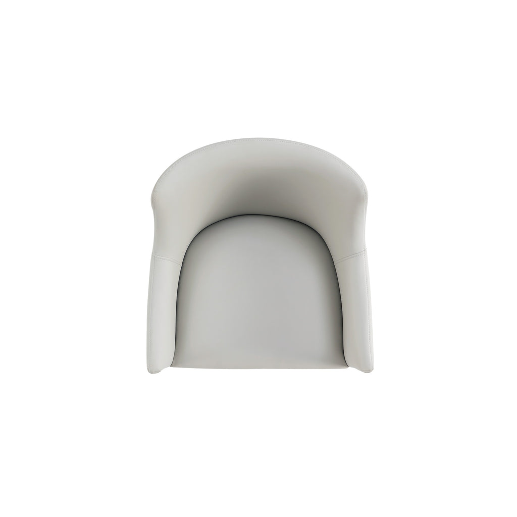 Gansevoort Wood Vegan Leather Armchair in Stone
