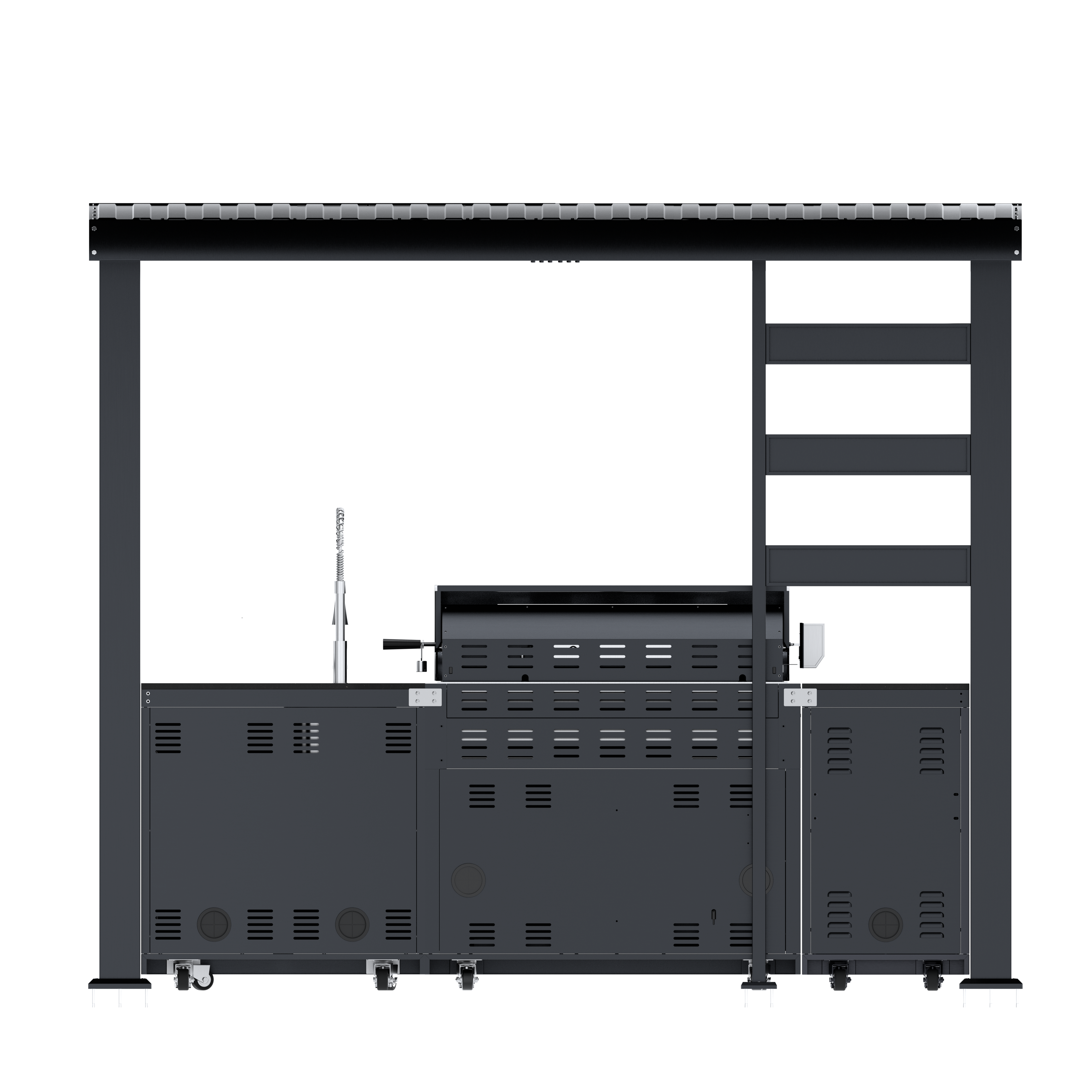 108-Inch 6-Burner Deluxe Stainless Steel Gas Outdoor Kitchen Grill