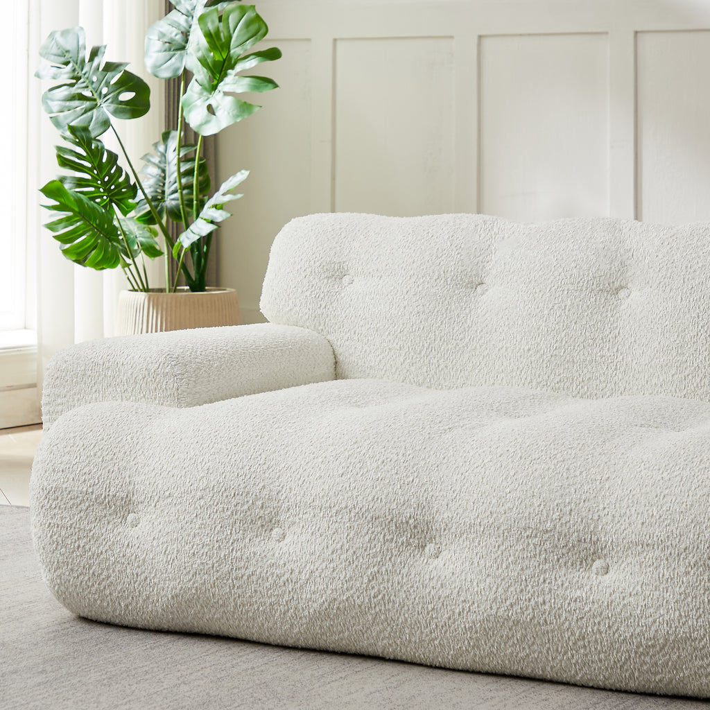 87.4-Inch Cloud Series Minimalist Button-Tufted Three-Seater Sofa