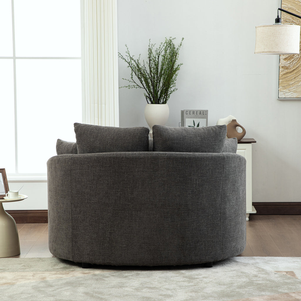 56.3'' Wide Upholstered Round Accent Cuddle Chaise