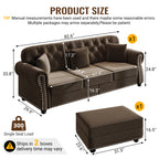 82.6" Upholstered Velvet Sofa with Nailhead Trim