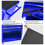 4 Drawers Multifunctional Tool Cart with Wheels - Blue
