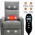 Heat Massage Manual Recliner Chair with Rocker and Swivel in Fabric