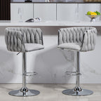 360° Fabric Cover Swivel Bar Stools Set of 2