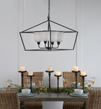 Sleek Industrial Iron Chandelier