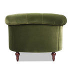 La Rosa Victorian Tufted Upholstered Accent Chair, Olive