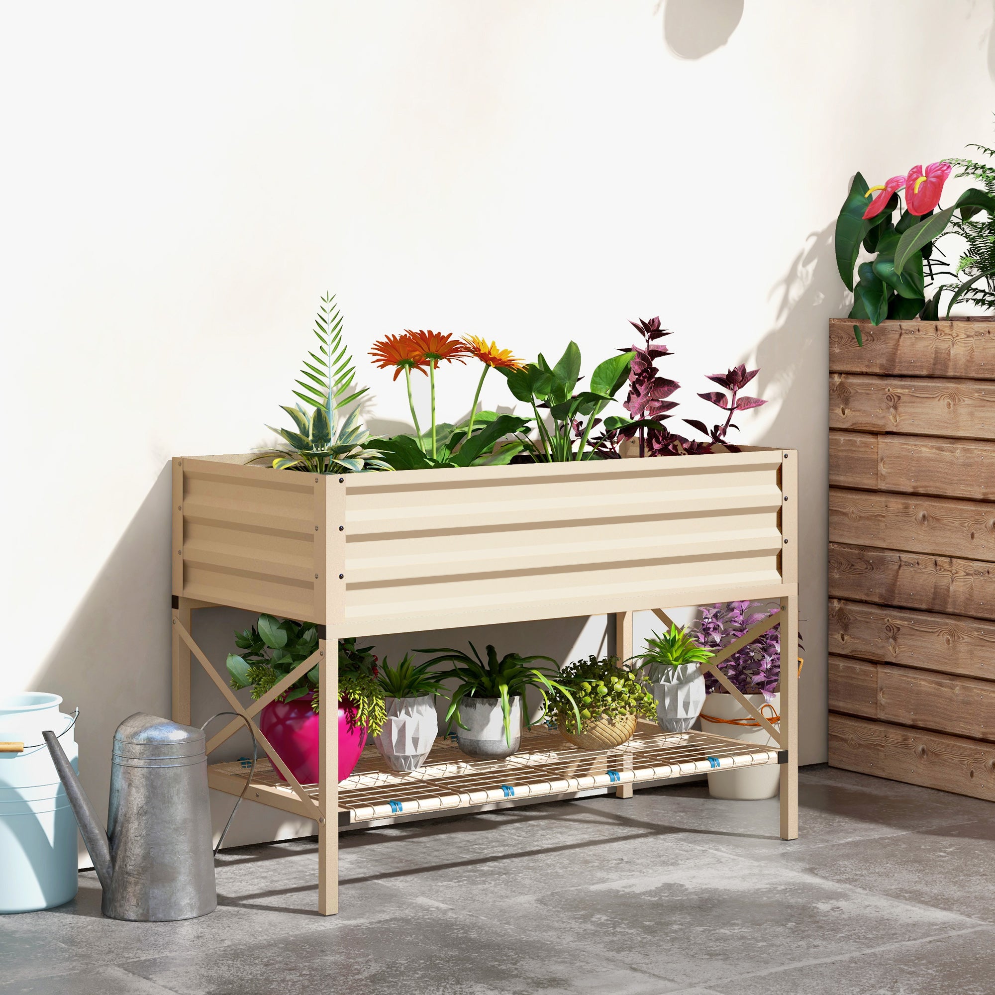 Outsunny Raised Garden Bed with Galvanized Steel Frame