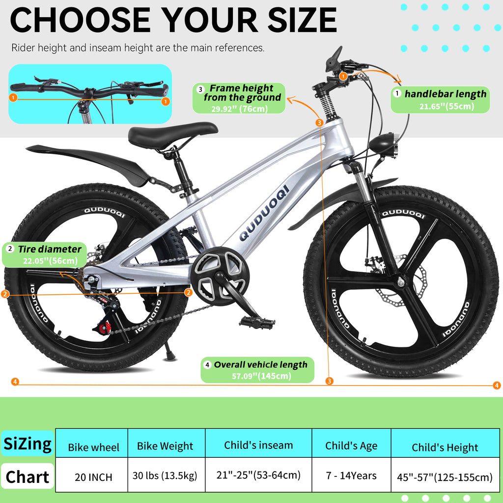FKZNPJ 20 Inch Kids Mountain Bike