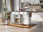 K&K Farmhouse Kitchen Island with Power Outlet