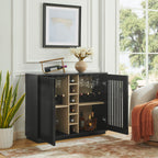 Mid Century Modern Fluted Hollowed Out Liquor Cabinet