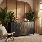 59 Inch Sideboard with 3D Woven Door Design