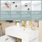21.6" White Right Side Storage Bathroom Vanity